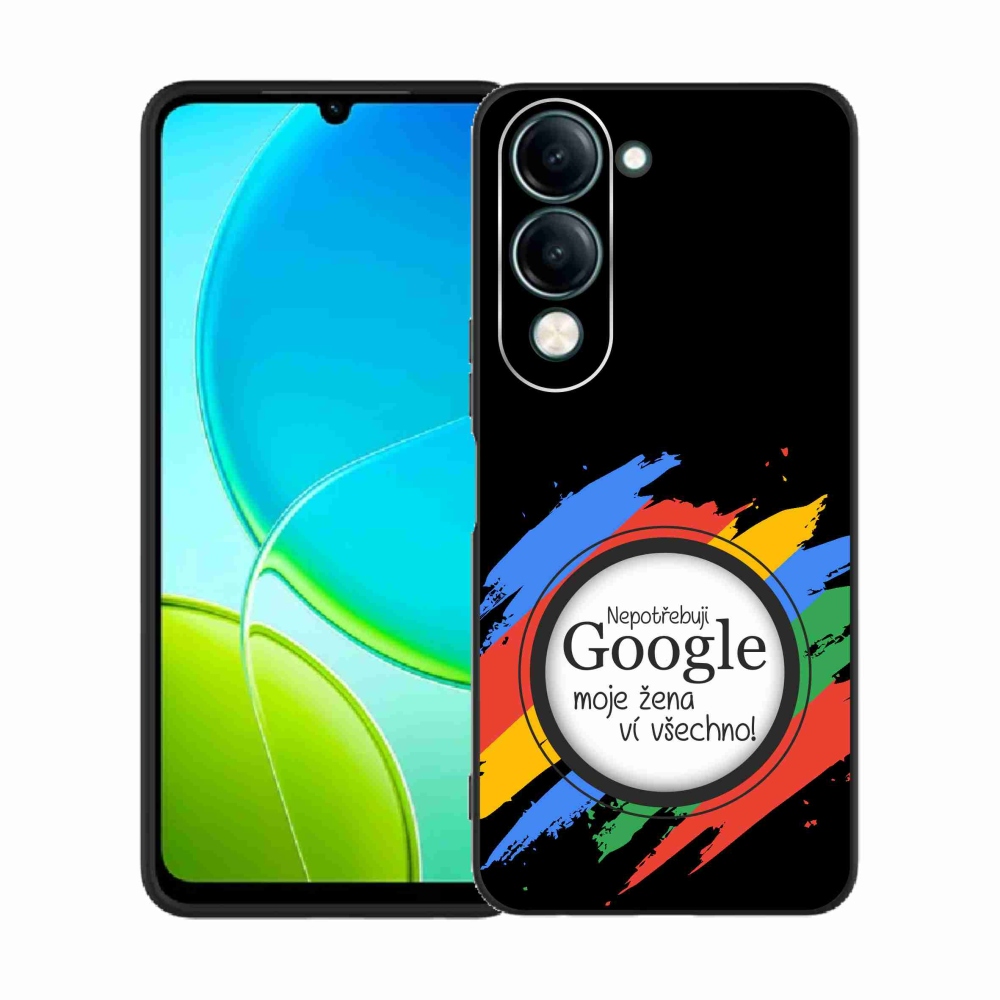 Gelový kryt mmCase na Vivo Y29s 5G - žena ví všechno černé pozadí