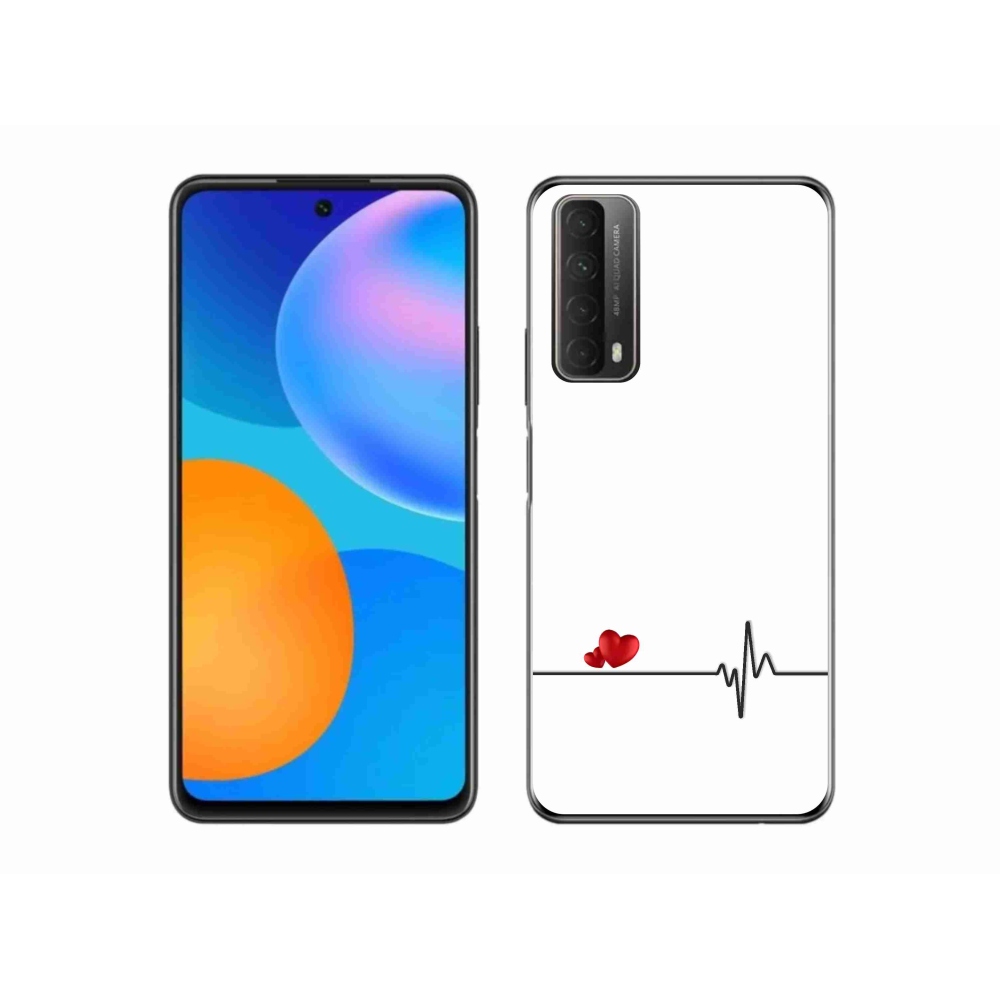 Gelový kryt mmCase na Huawei P Smart (2021) - srdce a tep bílé pozadí