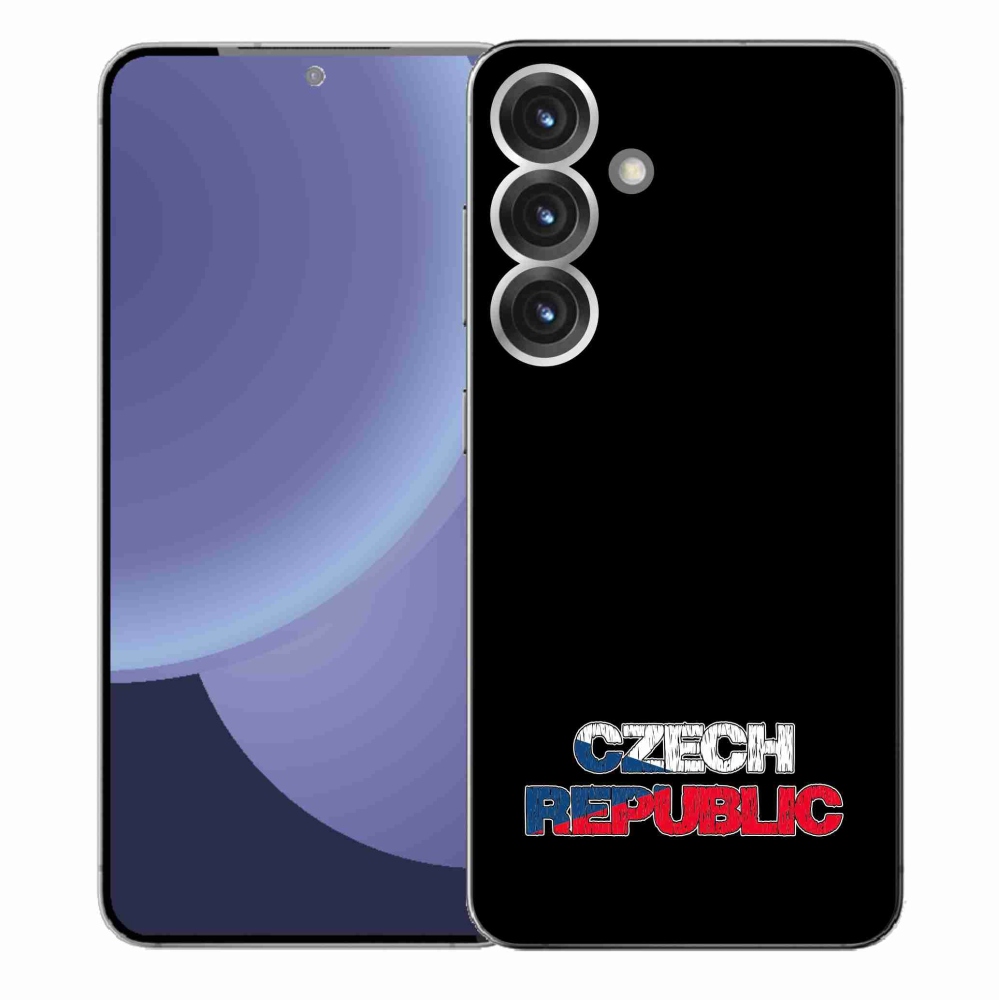 Gelový kryt mmCase na Samsung Galaxy S25+ - Czech Republic černé pozadí