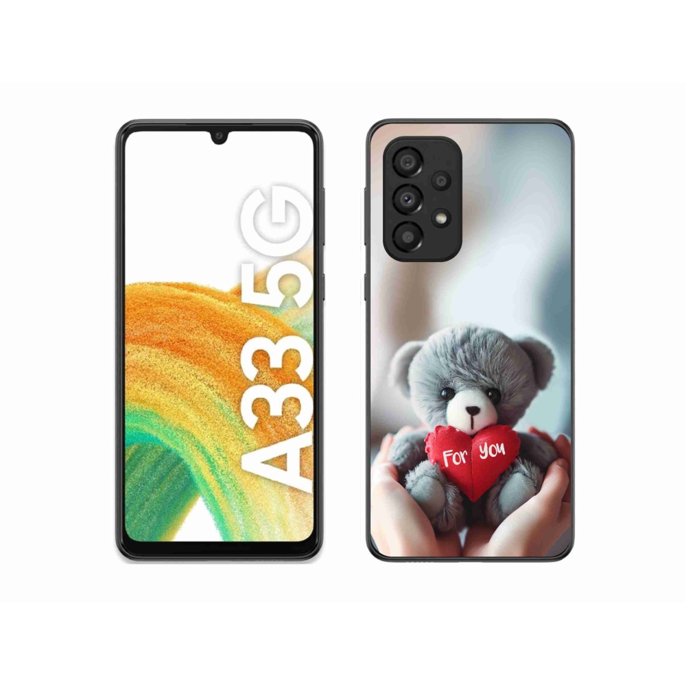 Gelový kryt mmCase na Samsung Galaxy A33 5G - medvídek pro zamilované
