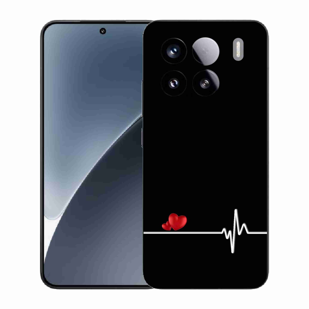 Gelový kryt mmCase na Xiaomi 15 - srdce a tep černé pozadí