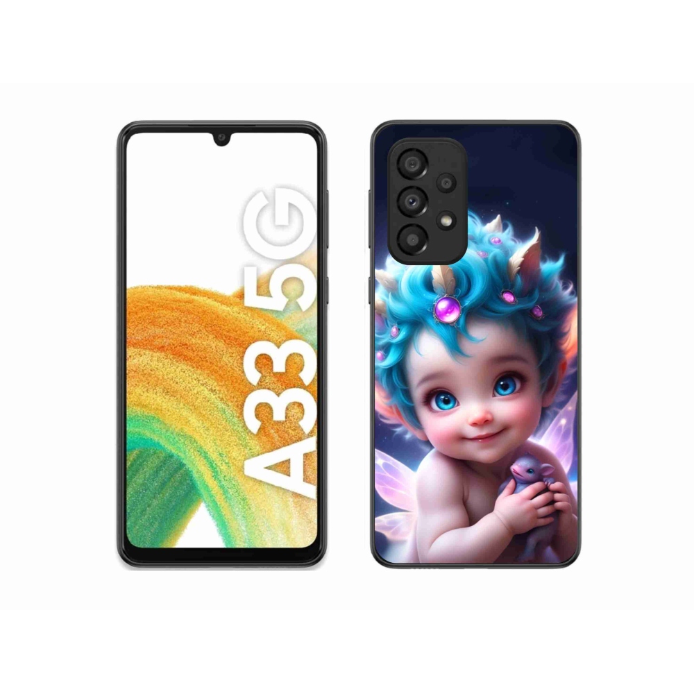 Gelový kryt mmCase na Samsung Galaxy A33 5G - dítě s motýlími křídly