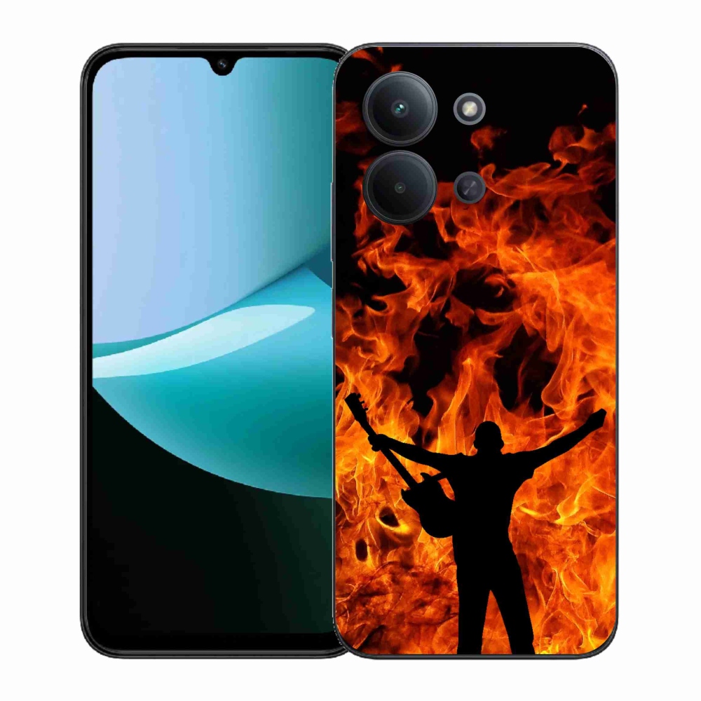 Gelový kryt mmCase na Xiaomi Redmi 15C 4G (171mm)/Poco C85 4G (171mm) - muzikant a oheň