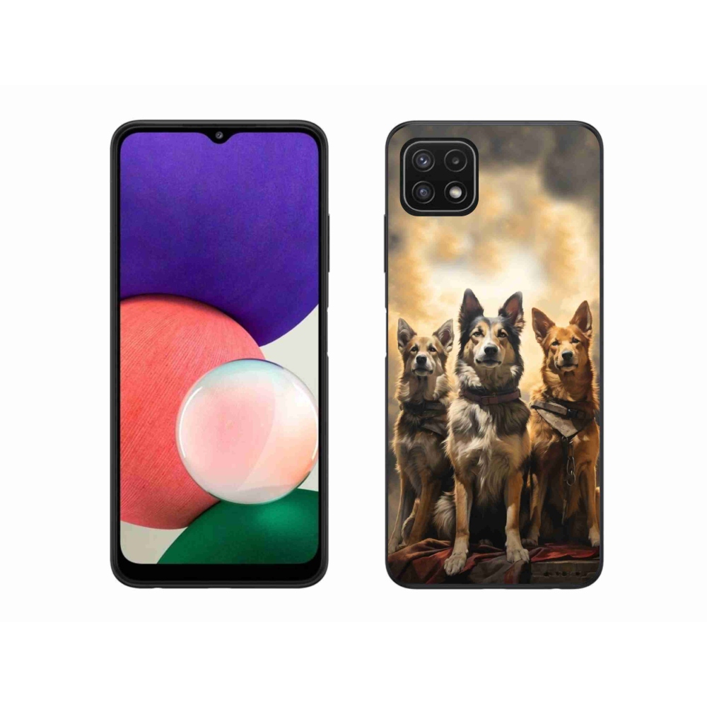 Gelový kryt mmCase na Samsung Galaxy A22 5G - tři psi