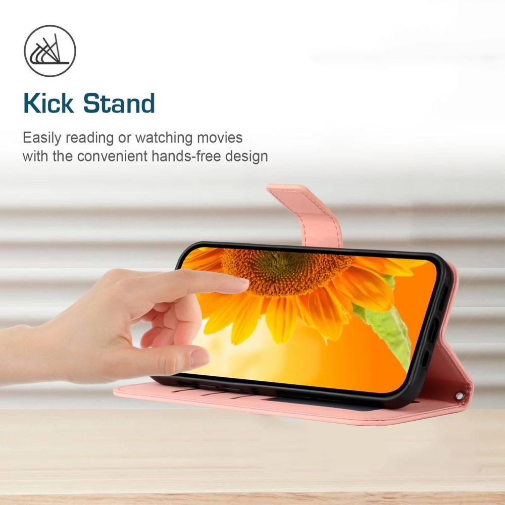 Sunflowers knížkové pouzdro na Xiaomi Redmi Note 14 Pro - růžové
