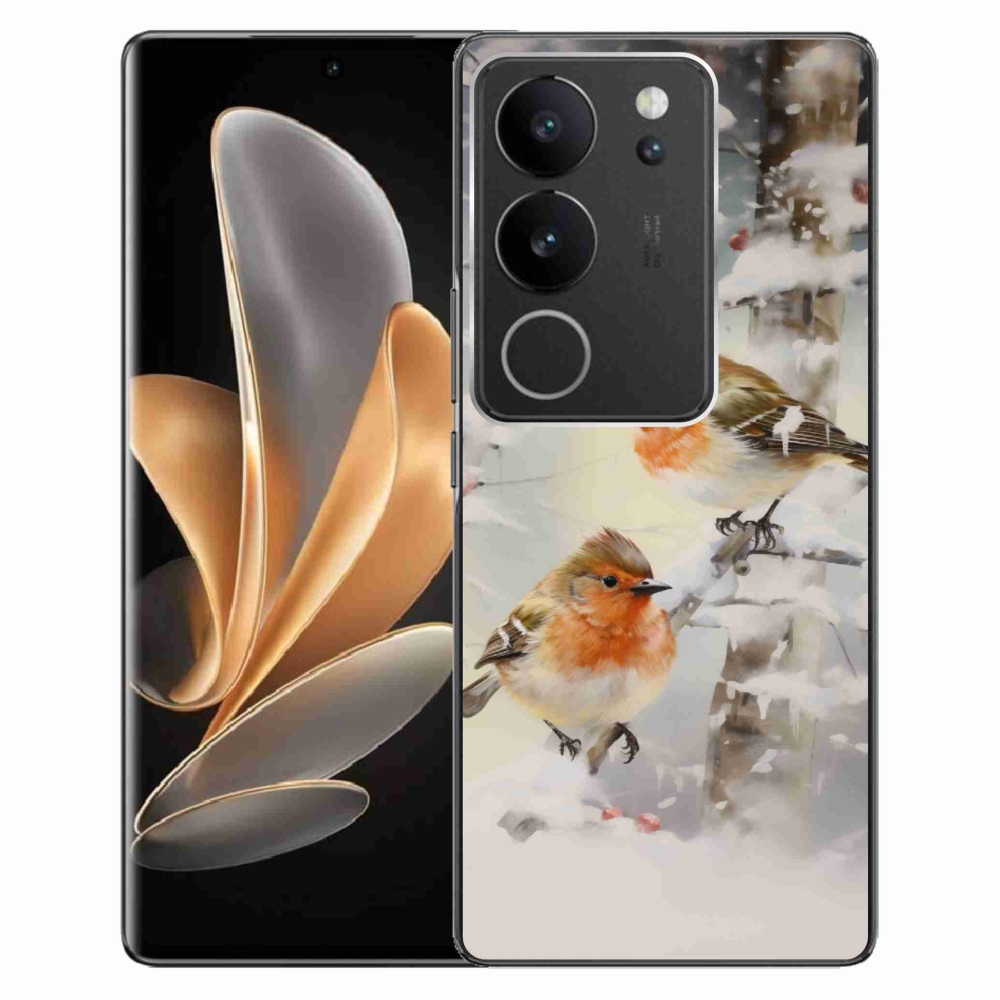 Gelový kryt mmCase na Vivo V29 5G - ptáčci v zimě