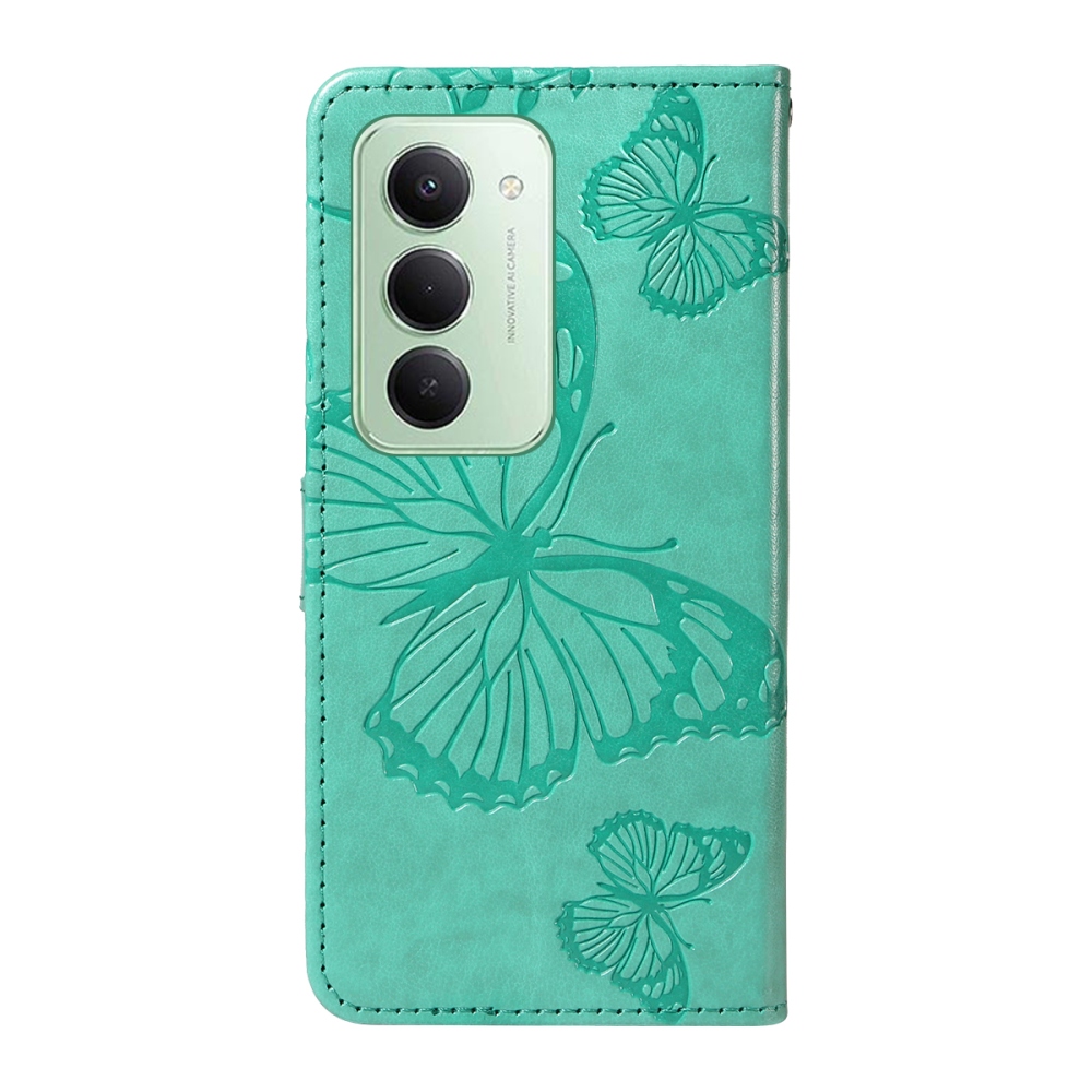 Big Butterfly knížkové pouzdro na Xiaomi Redmi 15 4G (171mm) - modrozelené