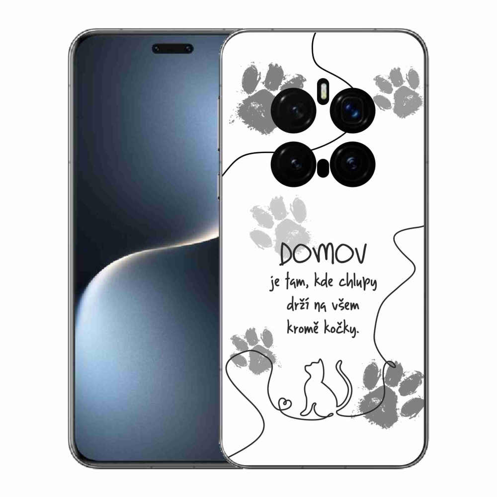 Gelový kryt mmCase na Honor Magic 7 Pro 5G - kočičí motiv bílé pozadí