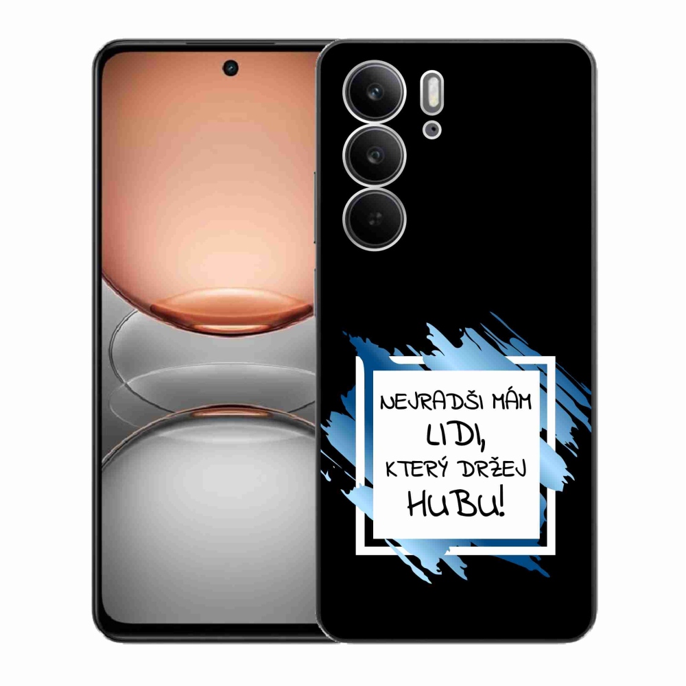 Gelový kryt mmCase na Realme C75 - vtipný text 7 bíločerné pozadí