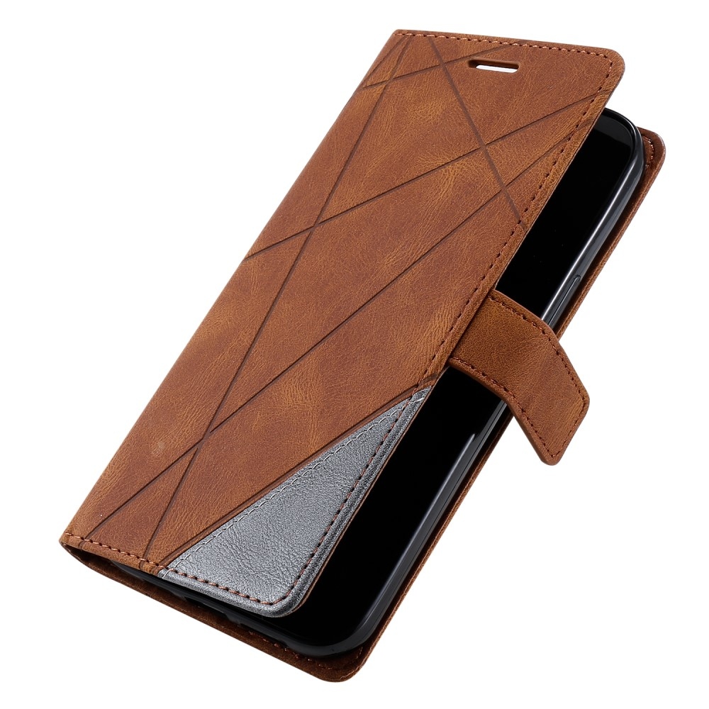 Lines knížkové pouzdro na Xiaomi Redmi Note 14 5G - hnědé
