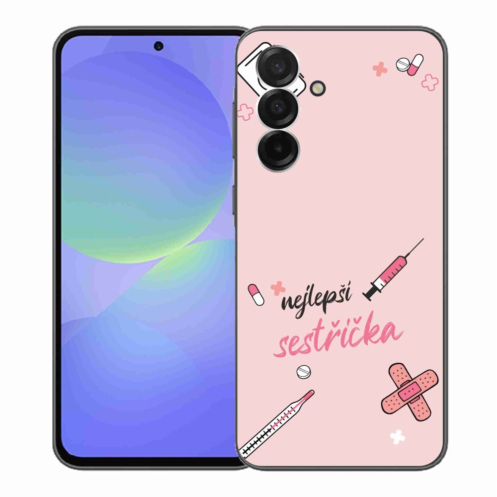 Gelový kryt mmCase na Samsung Galaxy A36 5G - nejlepší sestřička růžové pozadí