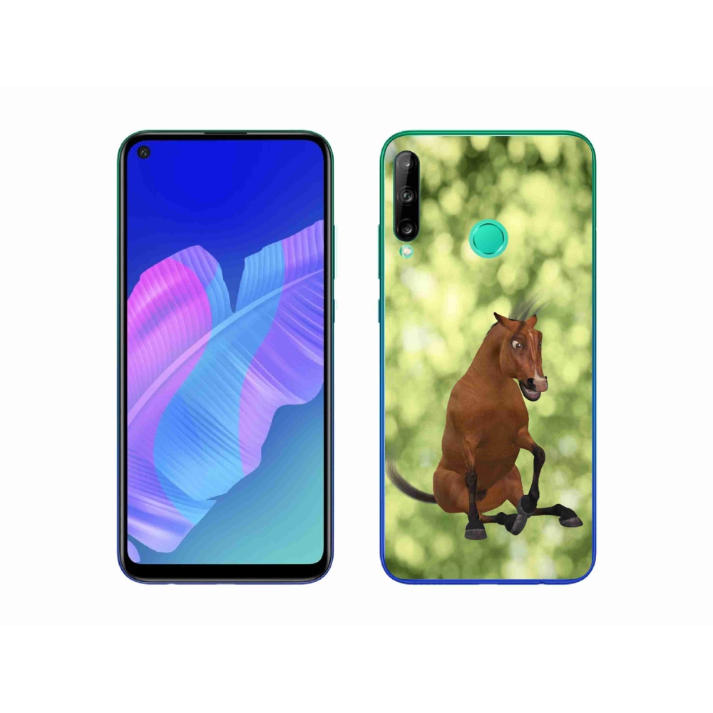 Gelový kryt mmCase na Huawei P40 Lite E - hnědý kreslený kůň 1