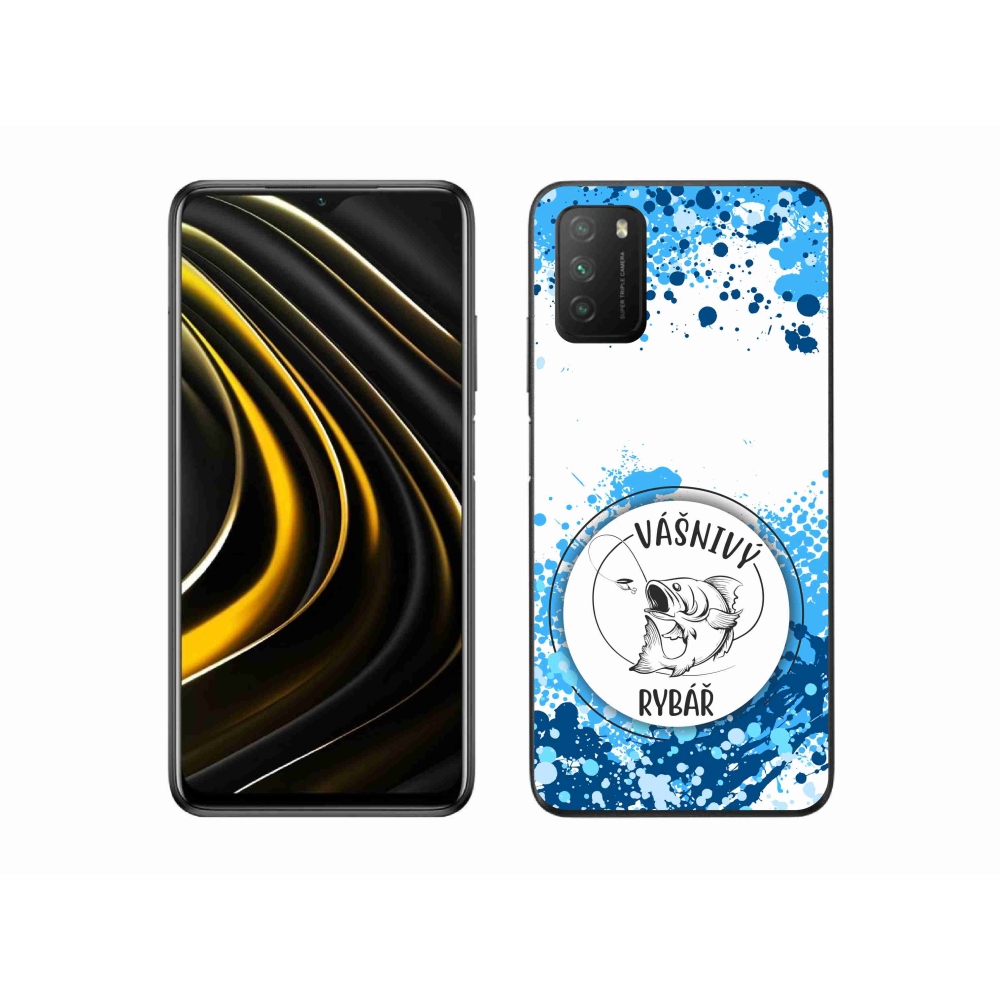 Gelový kryt mmCase na Xiaomi Poco M3 - vášnivý rybář bílé pozadí
