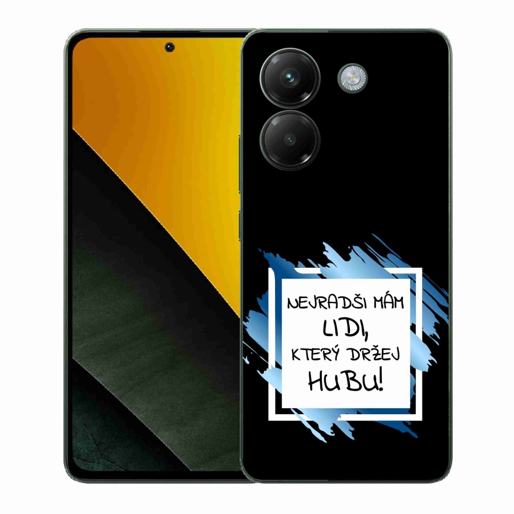 Gelový kryt mmCase na Xiaomi Poco M7 Pro 5G - vtipný text 7 bíločerné pozadí
