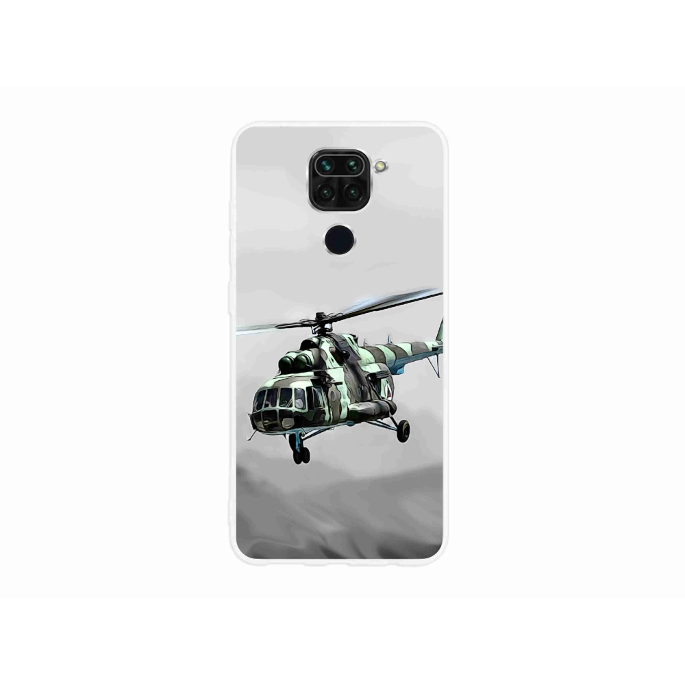 Gelový kryt mmCase na Xiaomi Redmi Note 9 - vojenský vrtulník