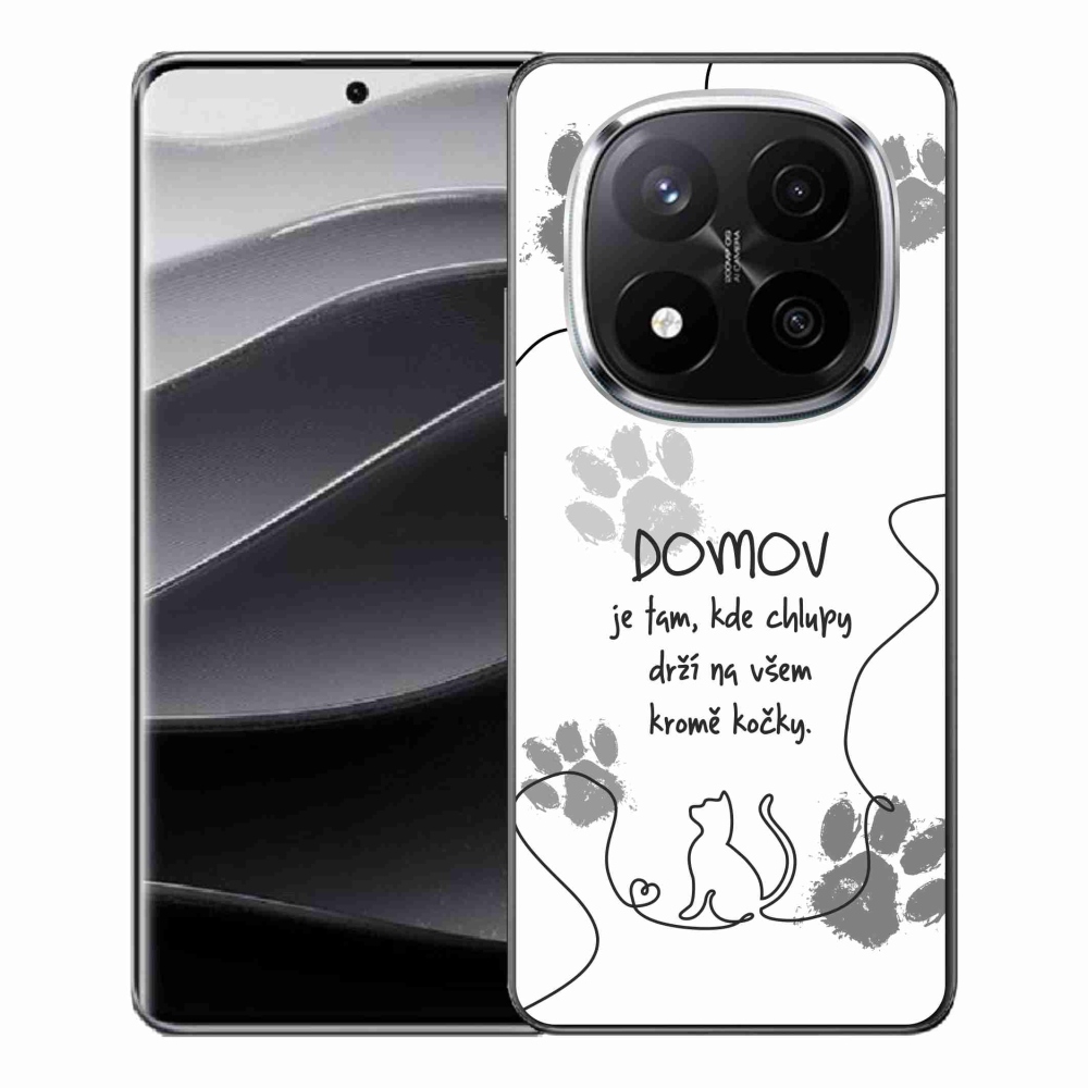 Gelový kryt mmCase na Xiaomi Redmi Note 14 Pro+ 5G - kočičí motiv bílé pozadí