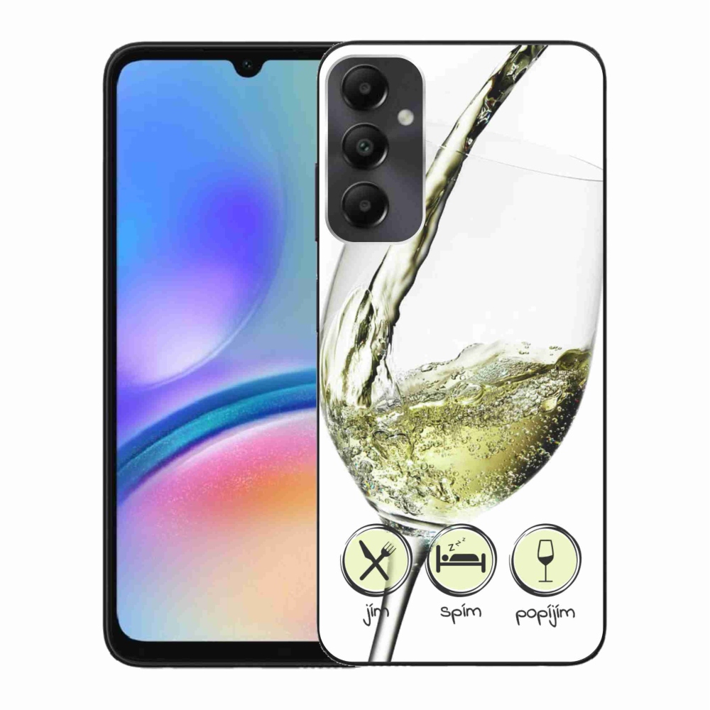 Gelový obal mmCase na Samsung Galaxy A05s - sklenička vína bílé