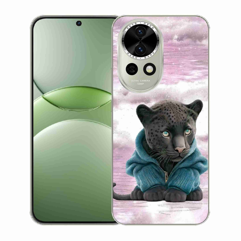Gelový kryt mmCase na Huawei Nova 13 5G - černý panter ve svetru