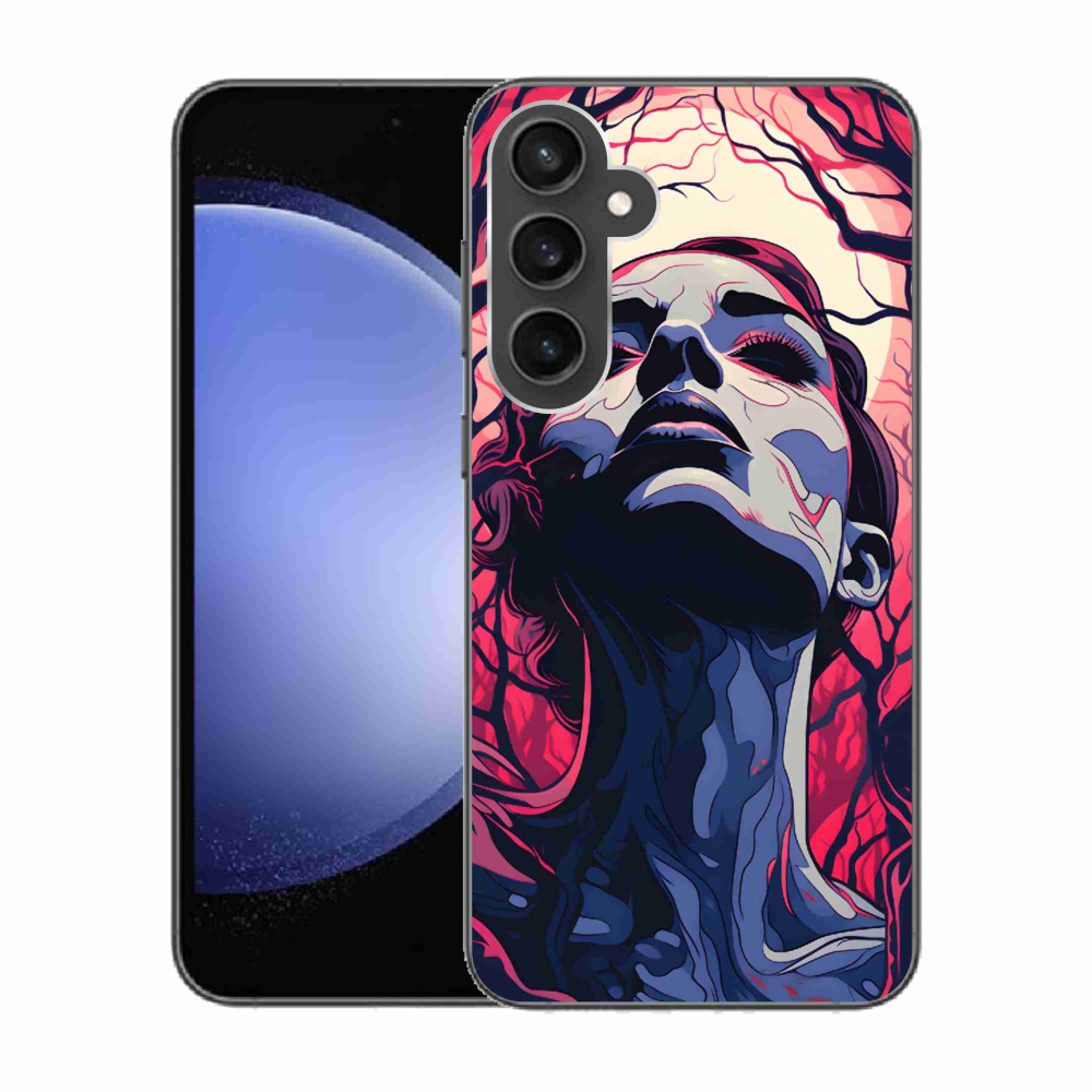 Gelový kryt mmCase na Samsung Galaxy S23 FE - abstraktní obličej