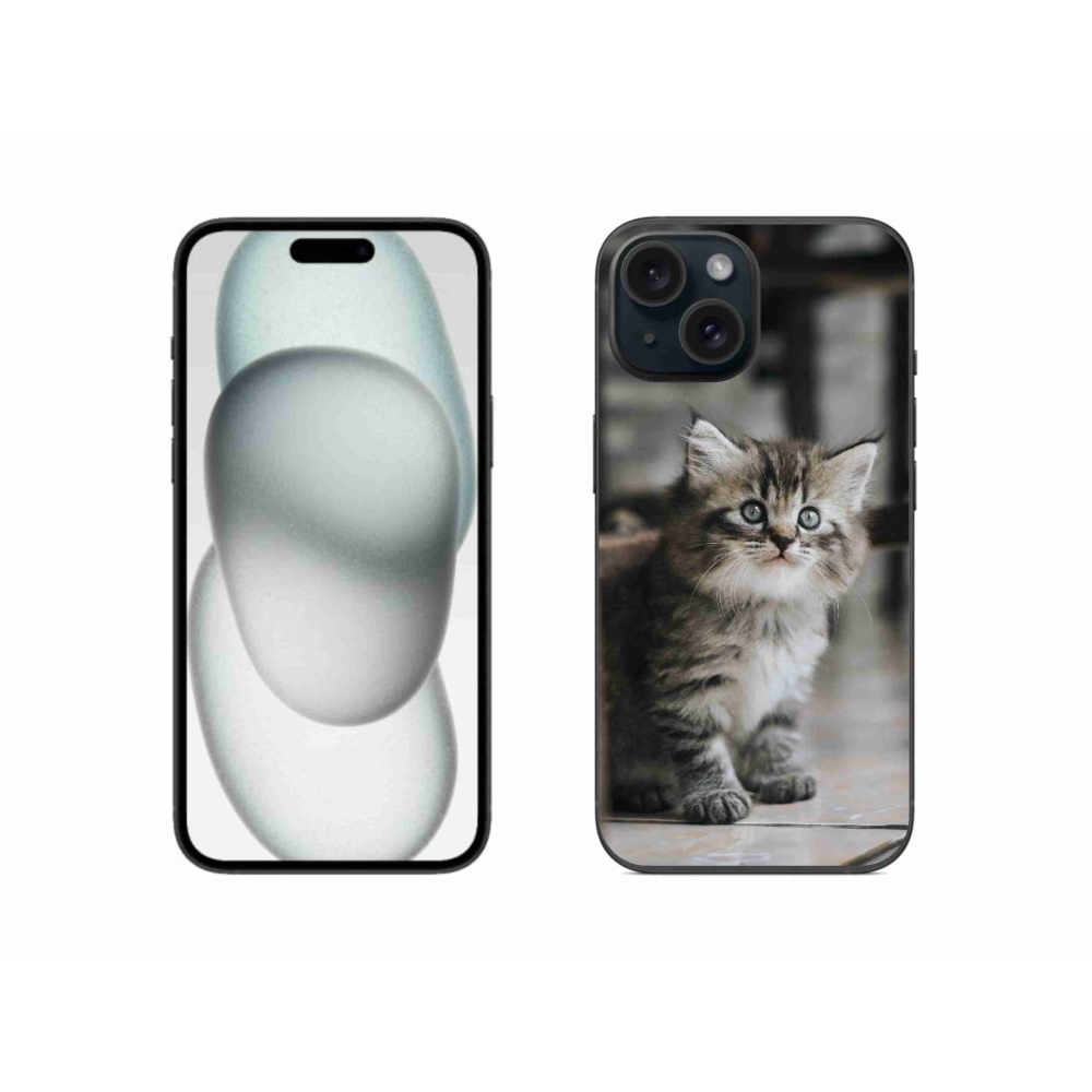 Gelový kryt mmCase na iPhone 15 - koťátko