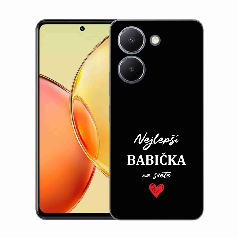 Gelový kryt mmCase na Vivo Y36 - nejlepší babička 1 černé pozadí