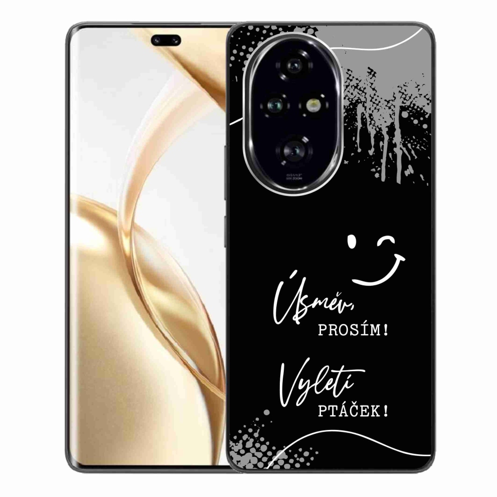Gelový kryt mmCase na Honor 200 Pro 5G - vtipný text 4 černé pozadí