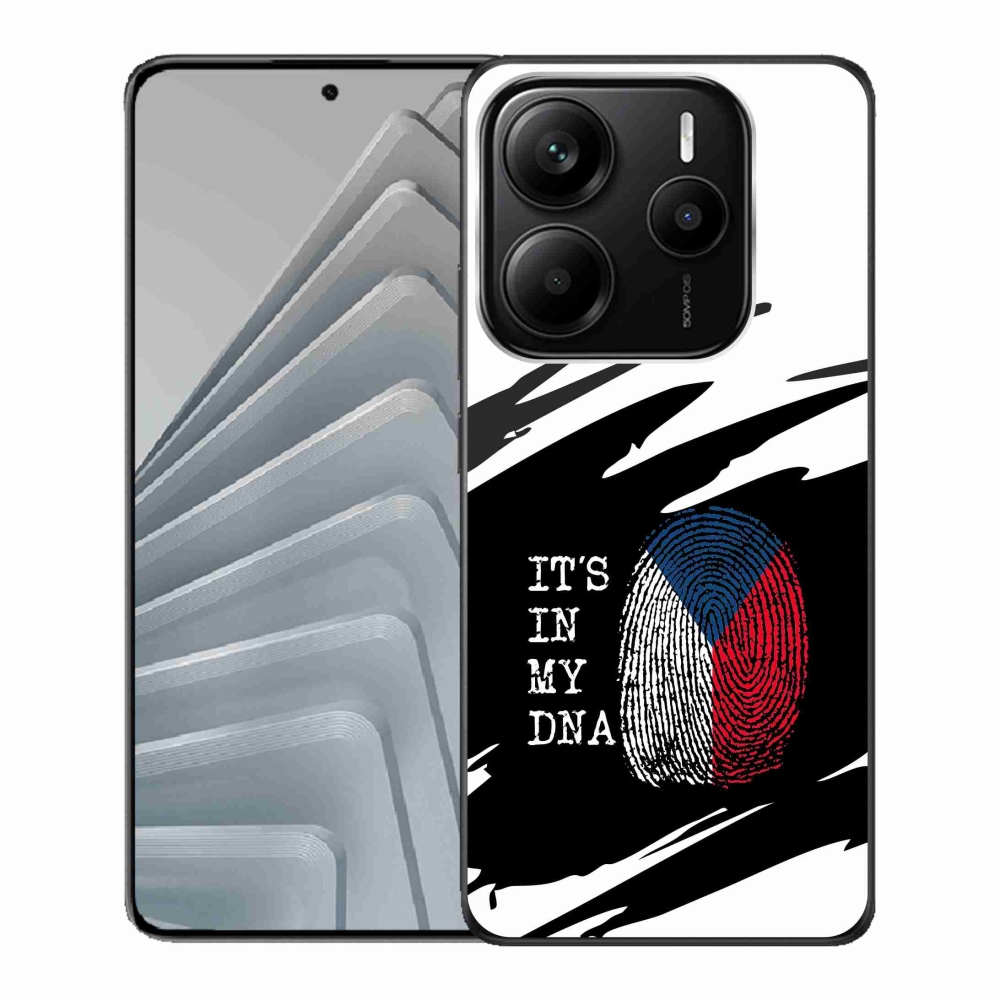 Gelový kryt mmCase na Xiaomi Redmi Note 14 5G - vlajka otisk prstu černobílé pozadí