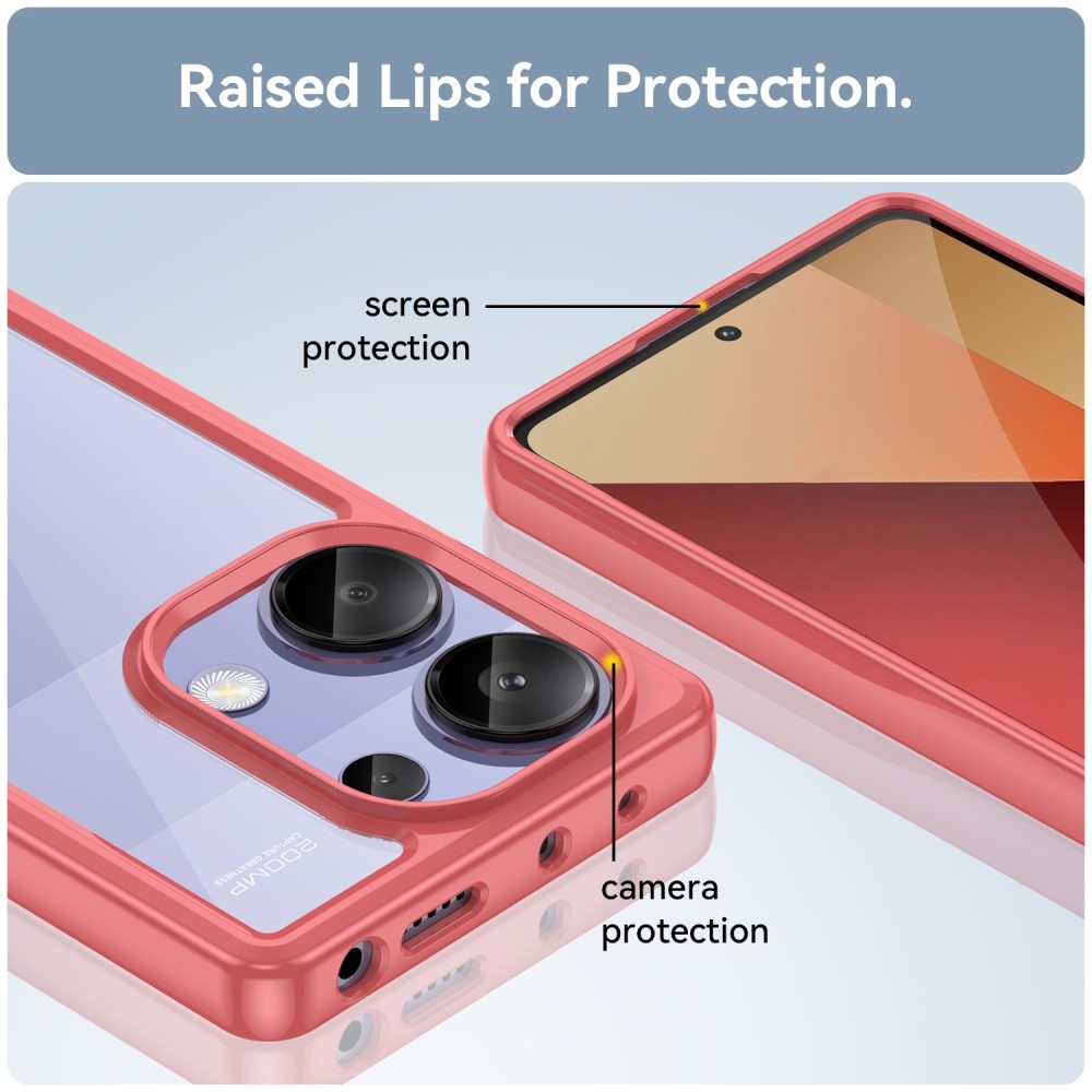Gelový obal s pevnými zády pro Xiaomi Redmi Note 13 Pro 4G/Poco M6 Pro - červený