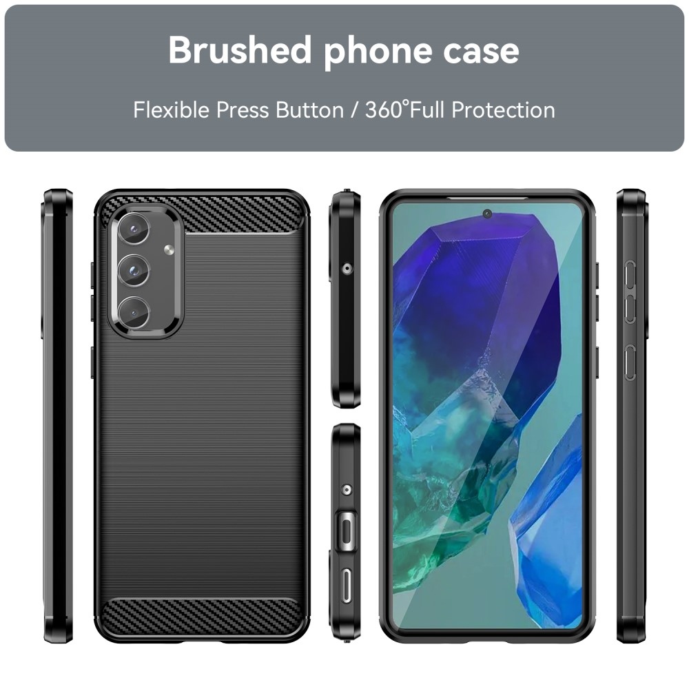 Carbon odolný gelový obal na Samsung Galaxy M55 5G - černý