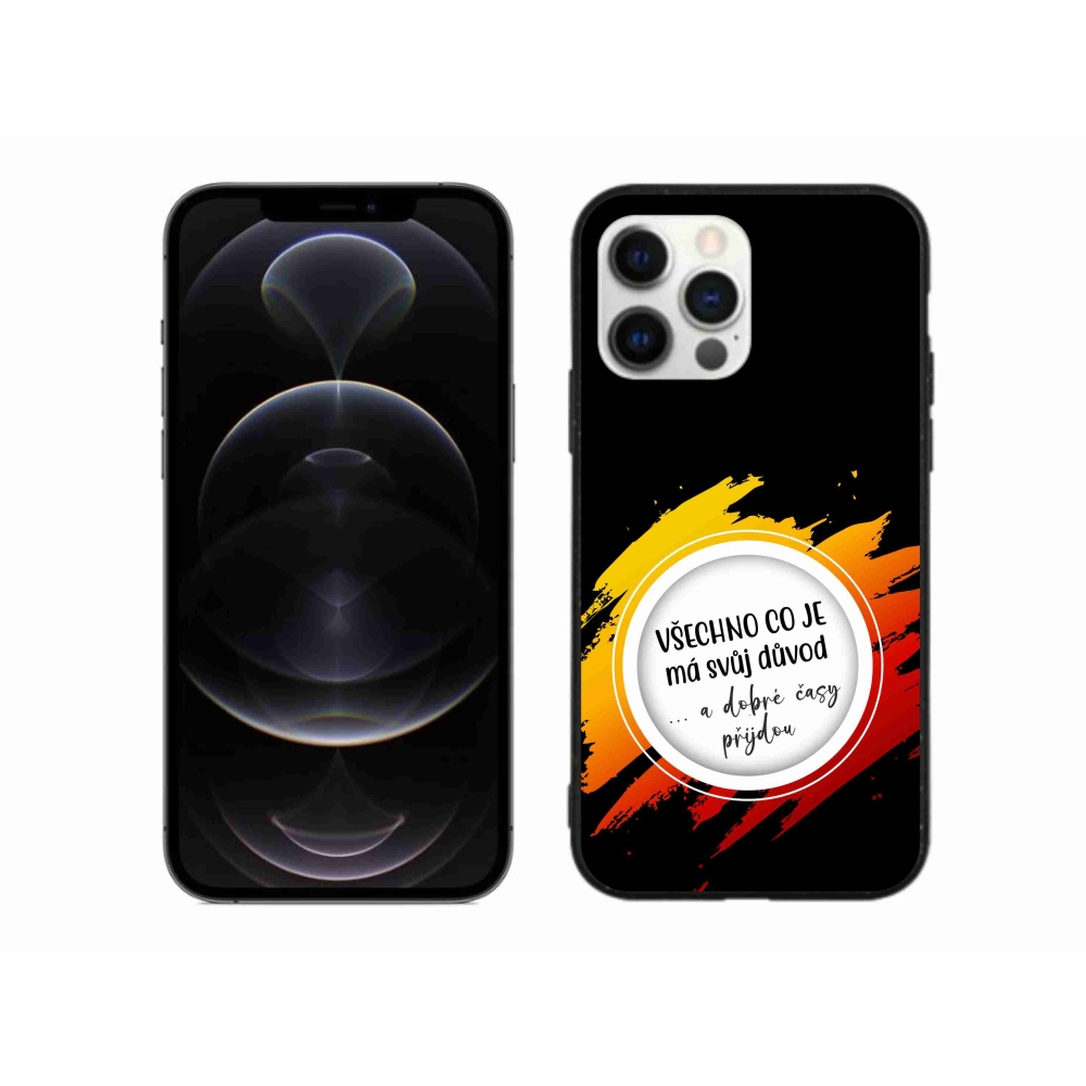Gelový kryt mmCase na iPhone 12 Pro Max - citát 3 černé pozadí