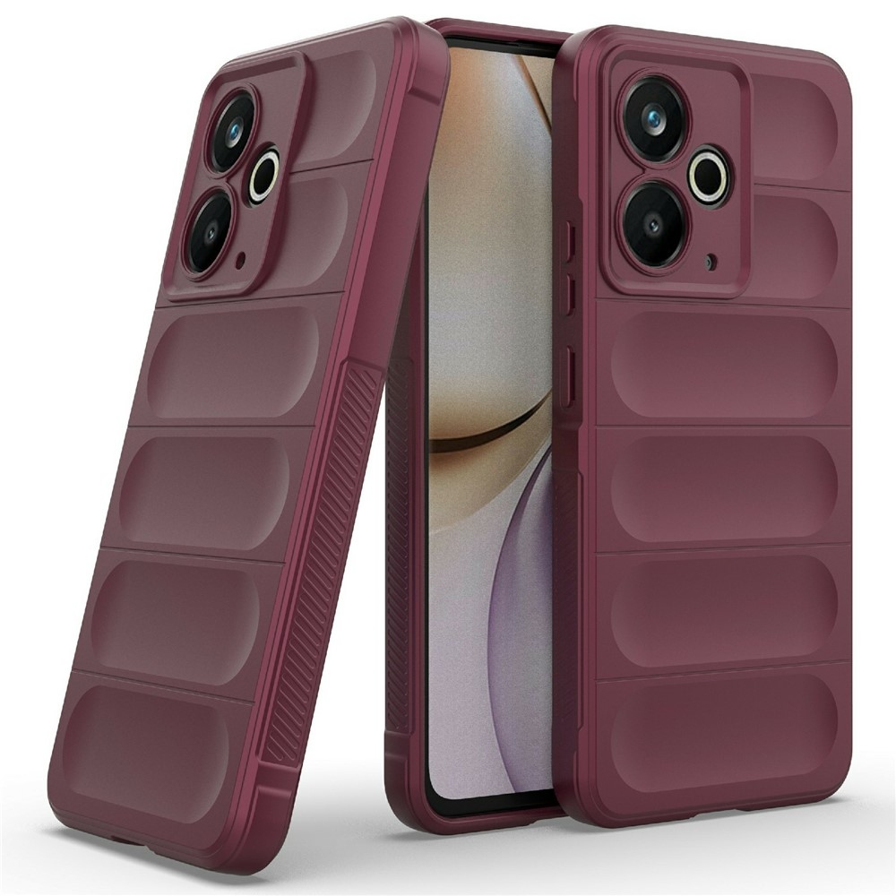 Rugg odolný gelový obal na Realme 14T 5G - vínový
