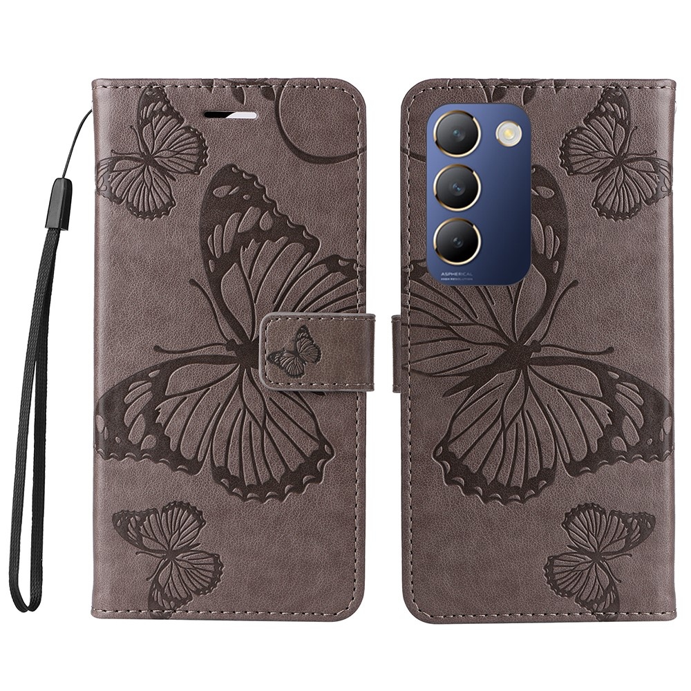 Big Butterfly knížkové pouzdro na Vivo V40 SE 4G/5G - šedé