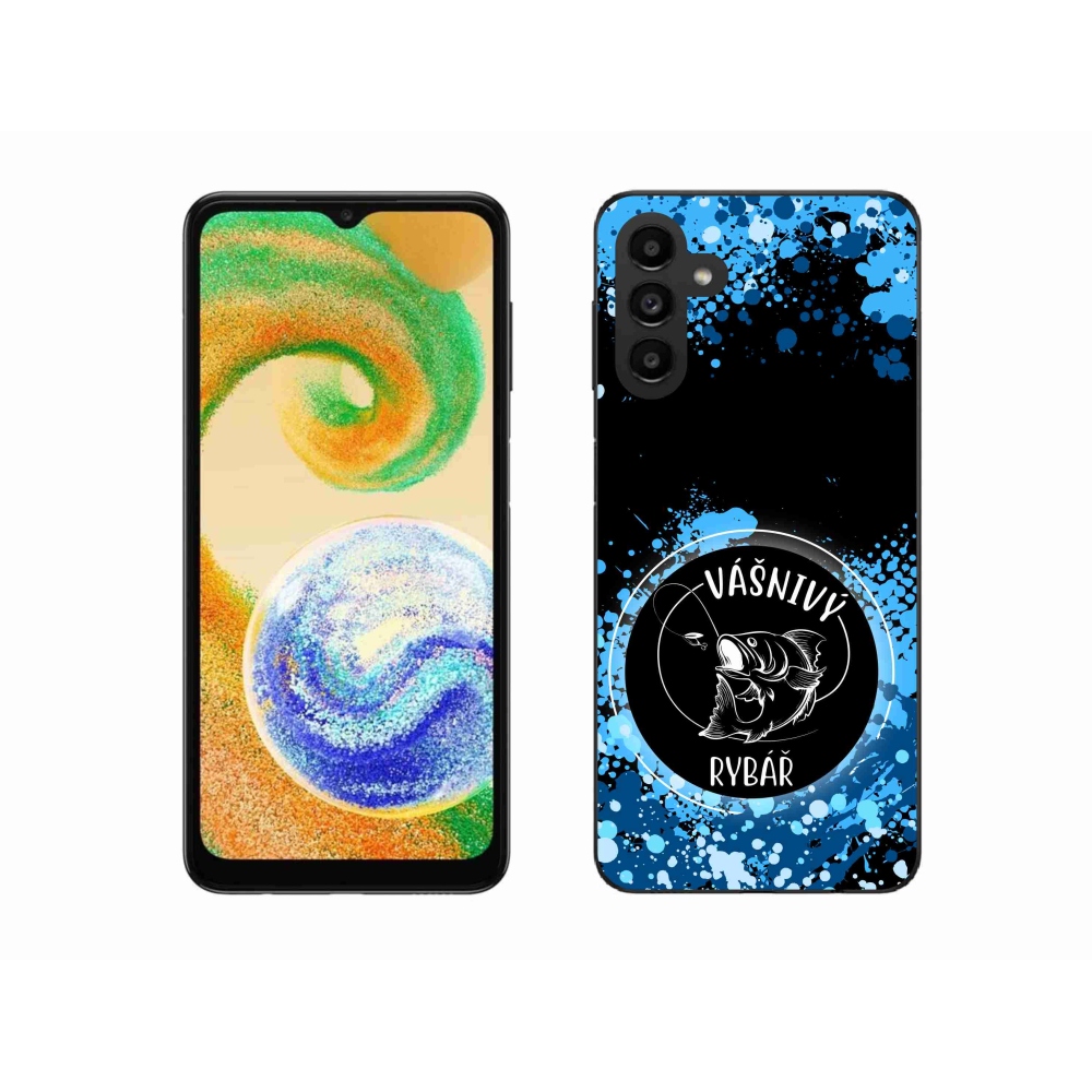 Gelový kryt mmCase na Samsung Galaxy A04s (164.7x76.7x9.1mm) - vášnivý rybář černé pozadí