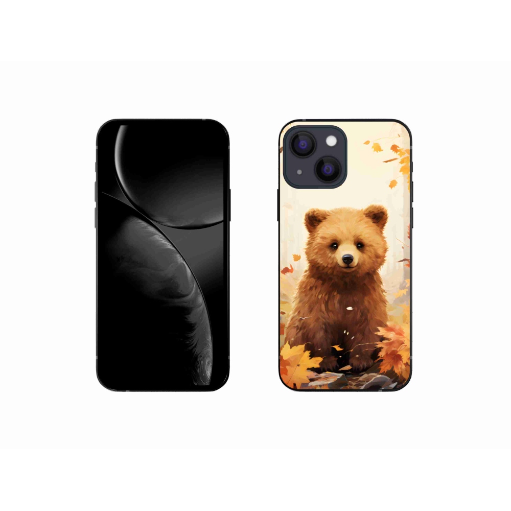 Gelový kryt mmCase na iPhone 13 mini - medvěd v lese