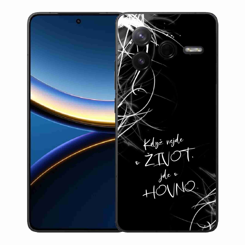 Gelový kryt mmCase na Xiaomi Poco F7 Pro - vtipný text 16 černé pozadí