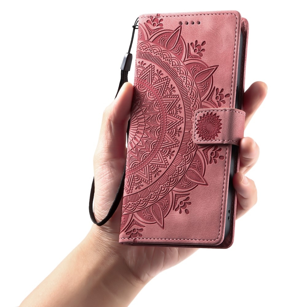 Mandalas knížkové pouzdro na Xiaomi Redmi Note 14 - růžovozlaté