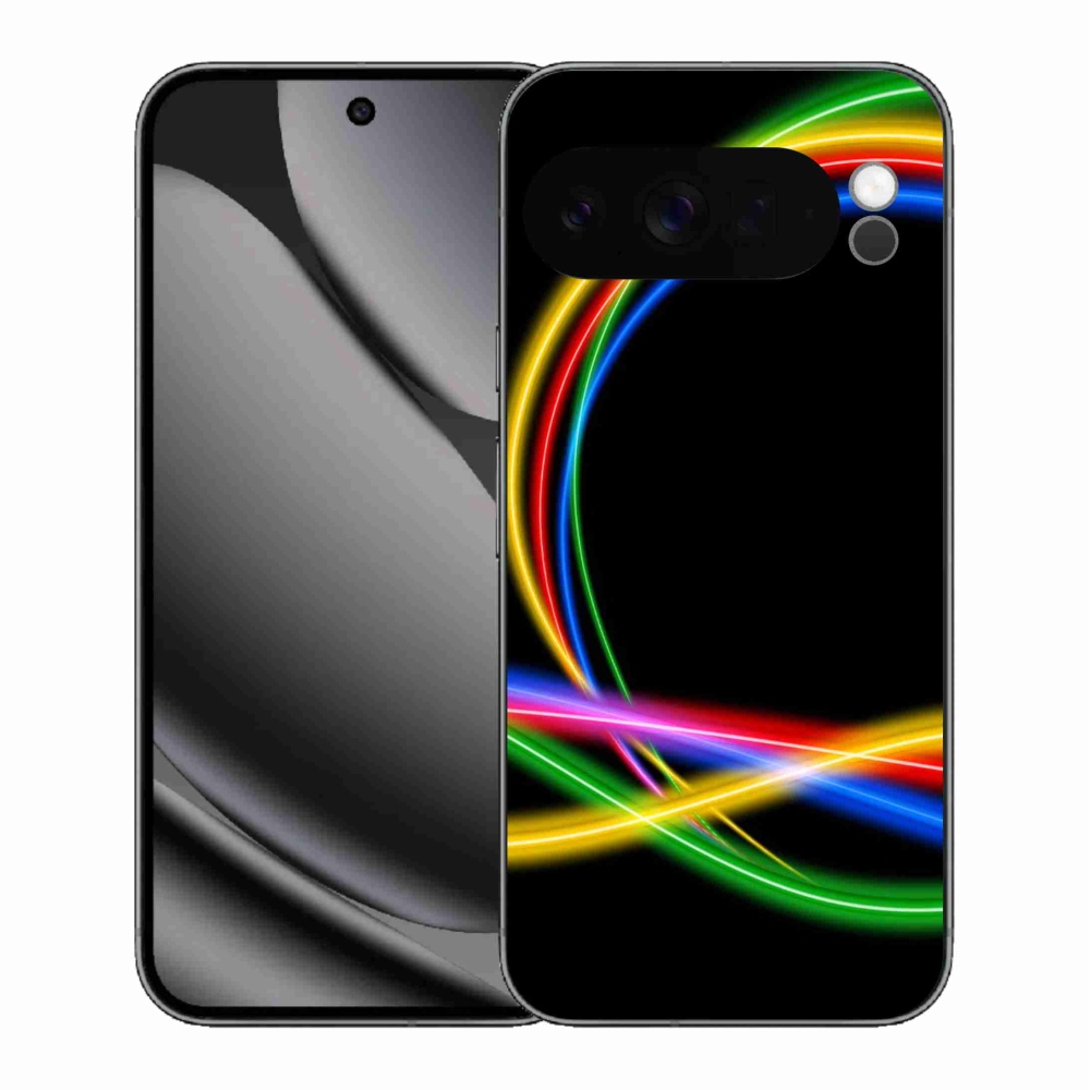 Gelový kryt mmCase na Google Pixel 10 Pro XL - neonové kruhy