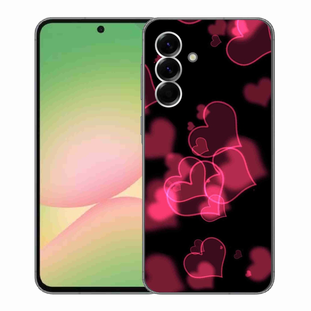 Gelový kryt mmCase na Samsung Galaxy A56 5G - červená srdíčka