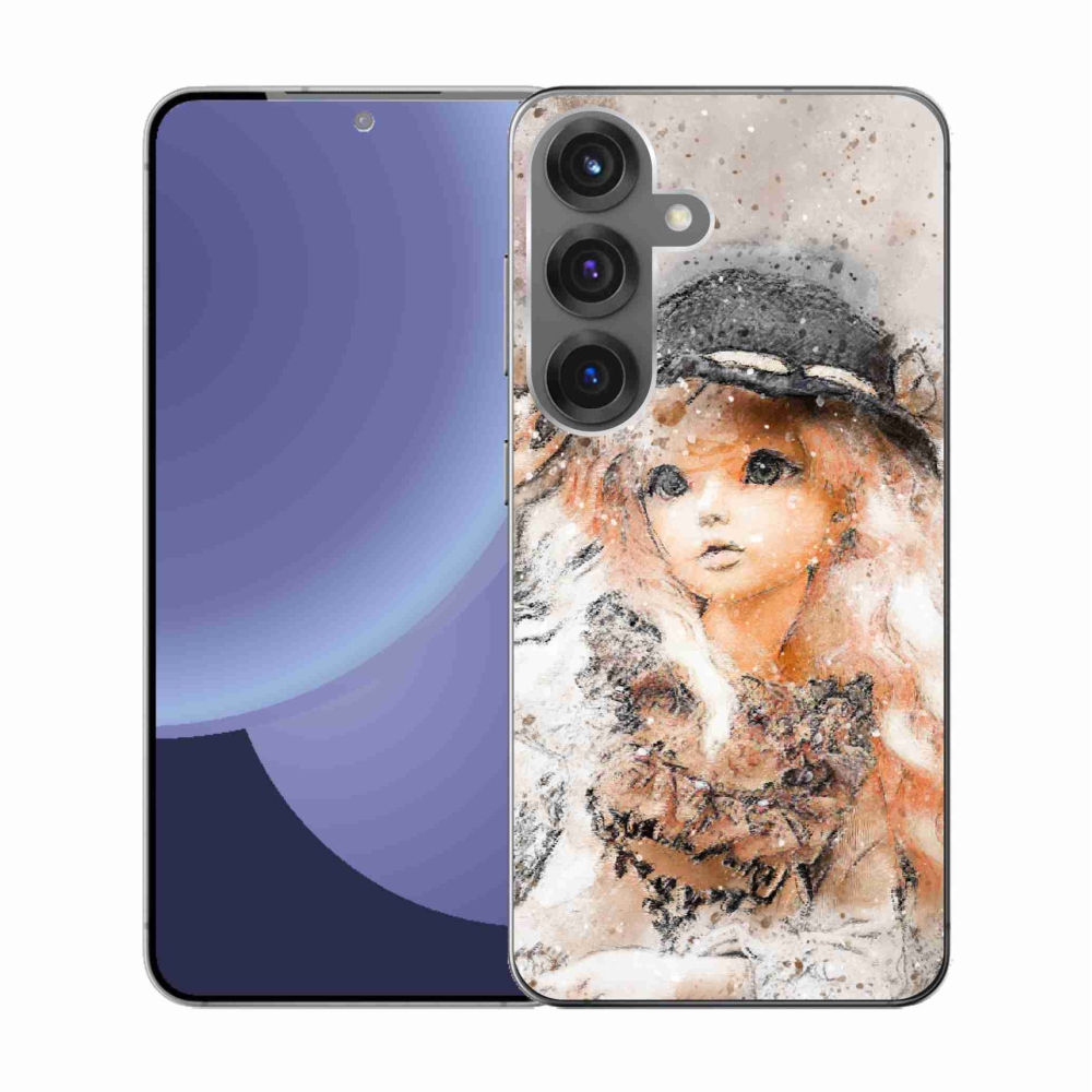 Gelový kryt mmCase na Samsung Galaxy S25 - holčička s kloboukem