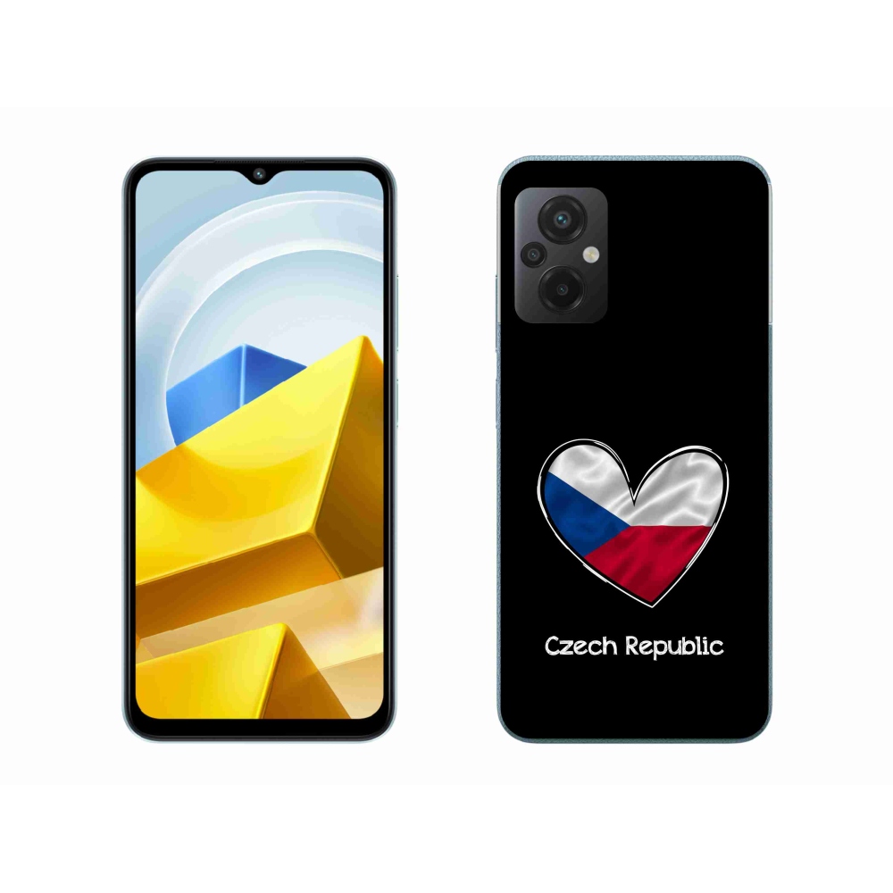 Gelový kryt mmCase na Xiaomi Poco M5 4G - vlajka srdce černé pozadí