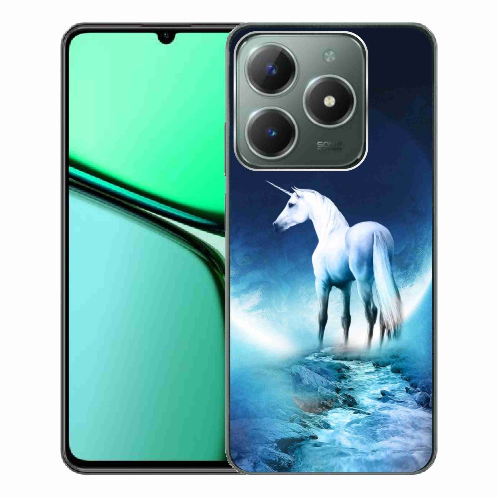 Gelový kryt mmCase na Realme C61 - bílý jednorožec