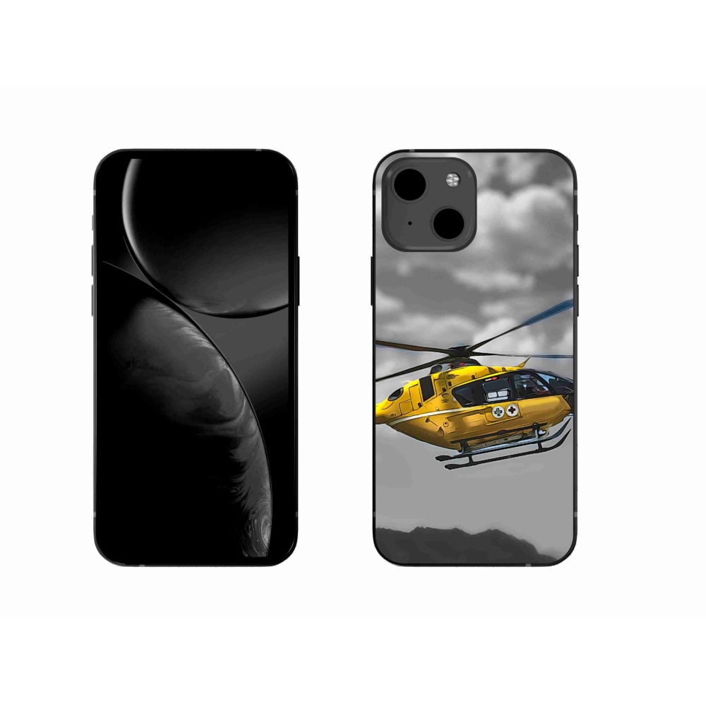 Gelový kryt mmCase na iPhone 13 6.1 - žlutá helikoptéra