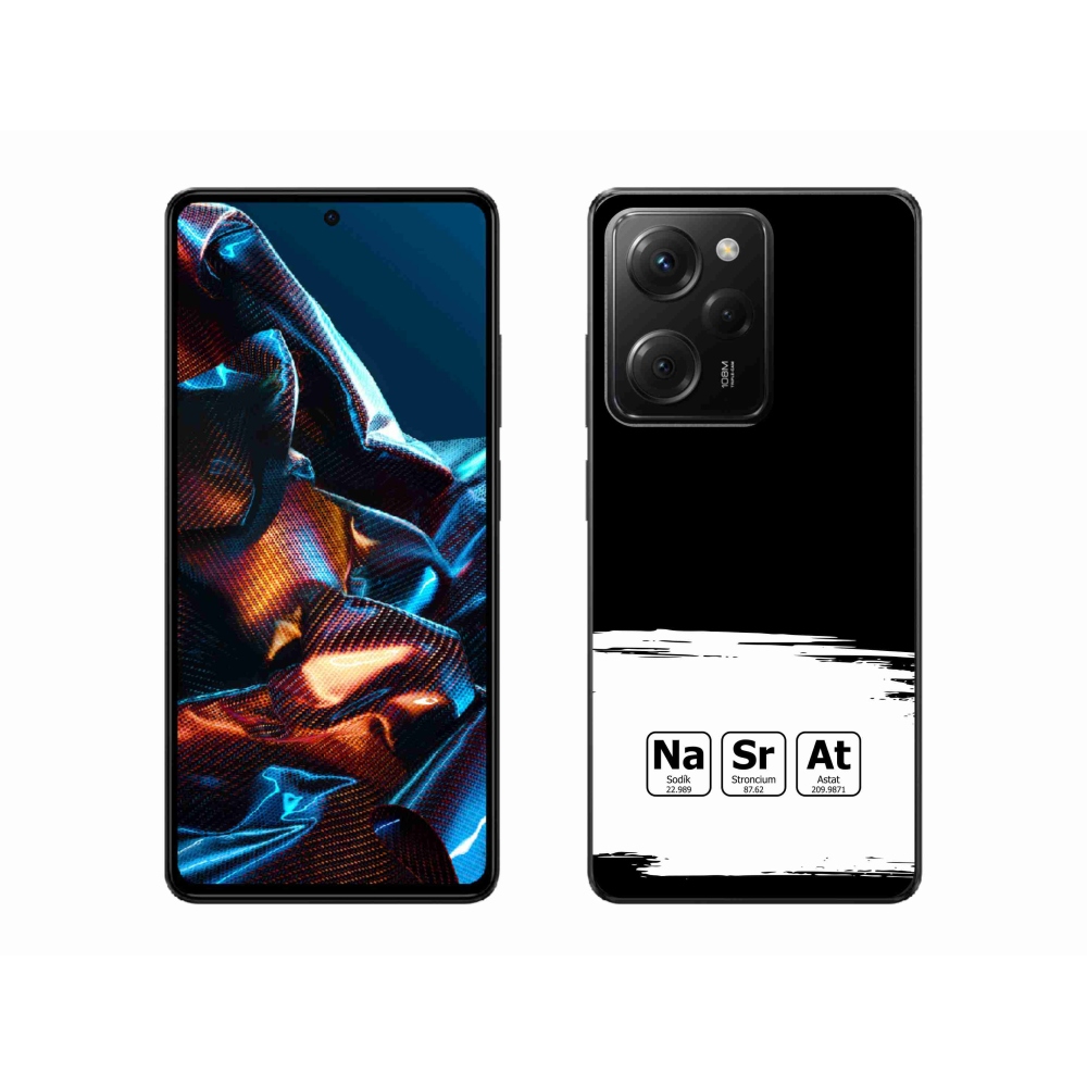 Gelový kryt mmCase na Xiaomi Poco X5 Pro 5G - chemické prvky bíločerné pozadí