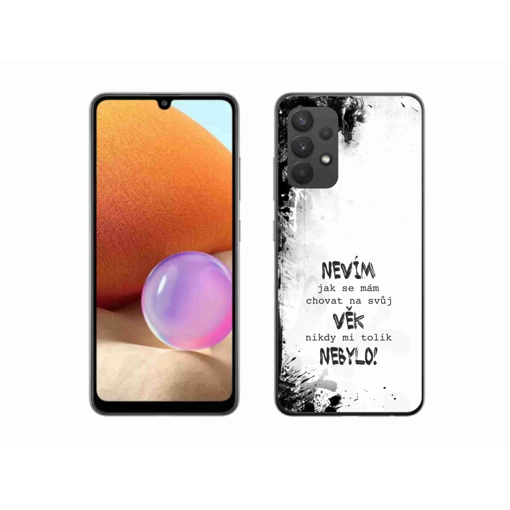 Gelový kryt mmCase na Samsung Galaxy A32 4G - vtipný text 14 bílé pozadí