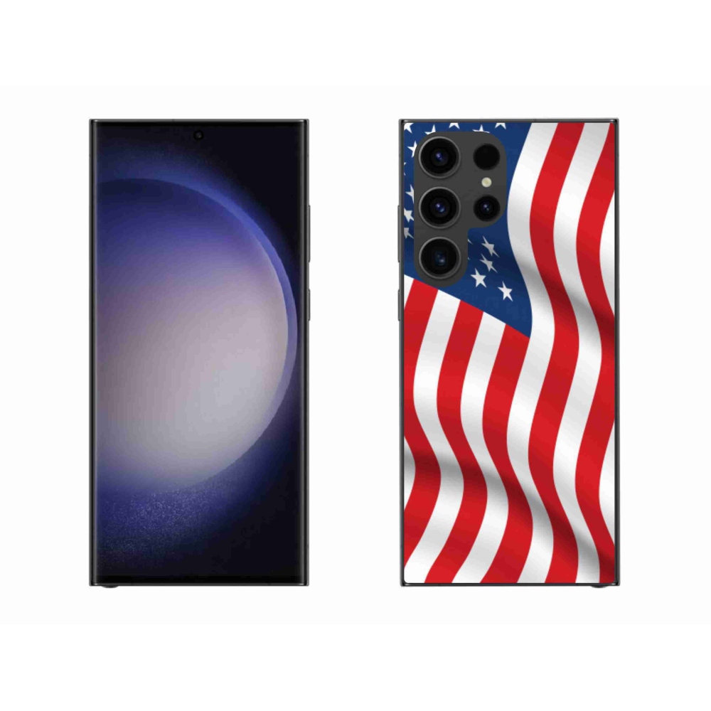 Gelový kryt mmCase na mobil Samsung Galaxy S23 Ultra 5G - USA vlajka