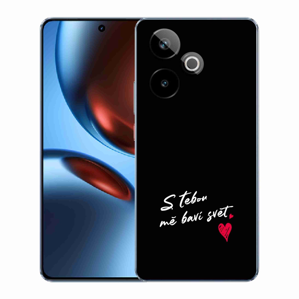 Gelový kryt mmCase na Realme GT 7 5G/GT 7T 5G - zamilovaný text 1 černé pozadí