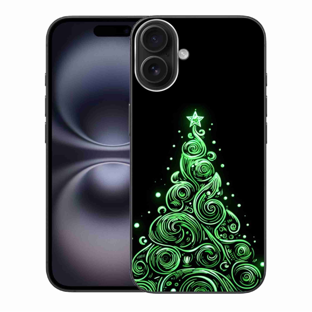 Gelový kryt mmCase na iPhone 16 Plus - neonový vánoční stromek 3