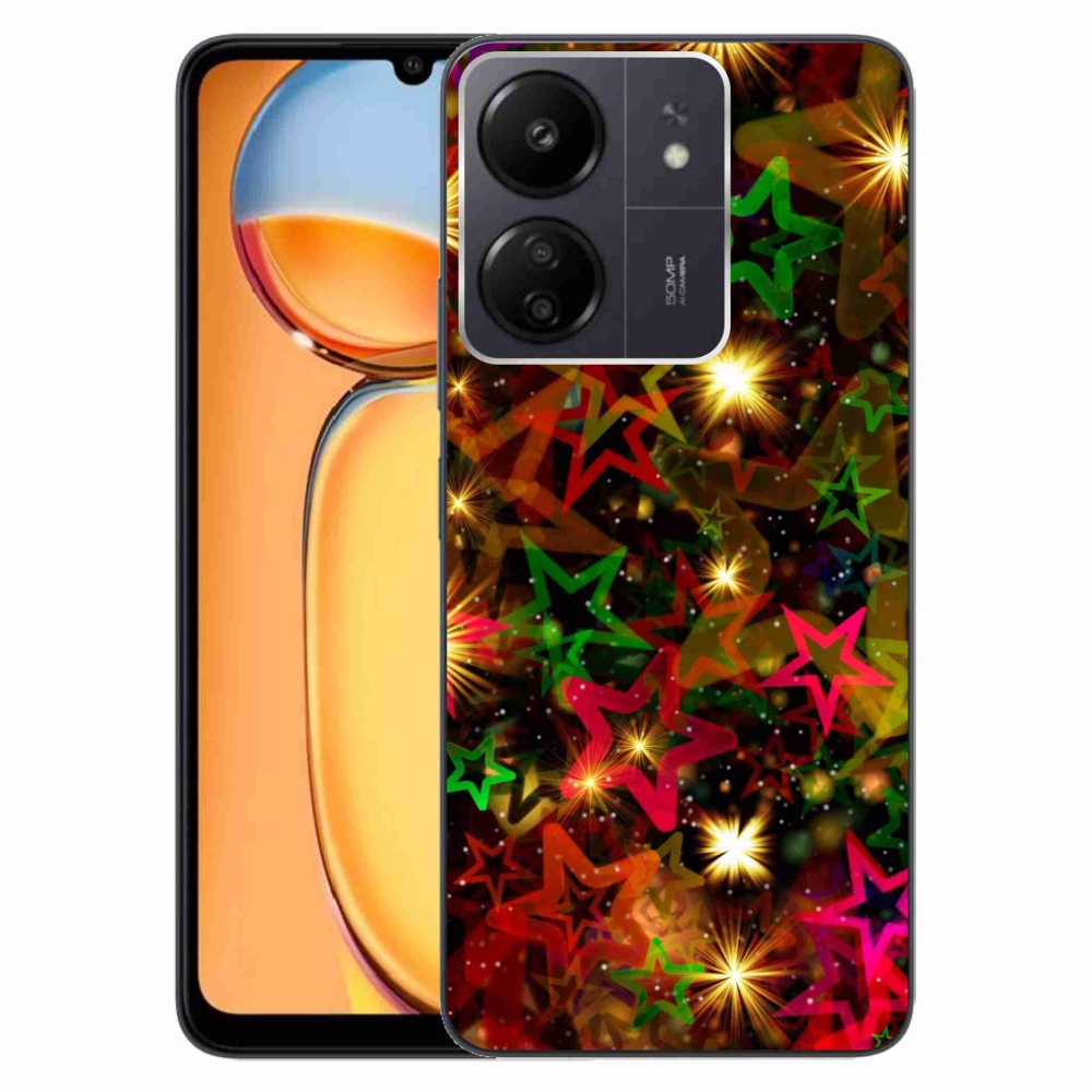 Gelový kryt mmCase na Xiaomi Poco C65/Redmi 13C - barevné hvězdičky