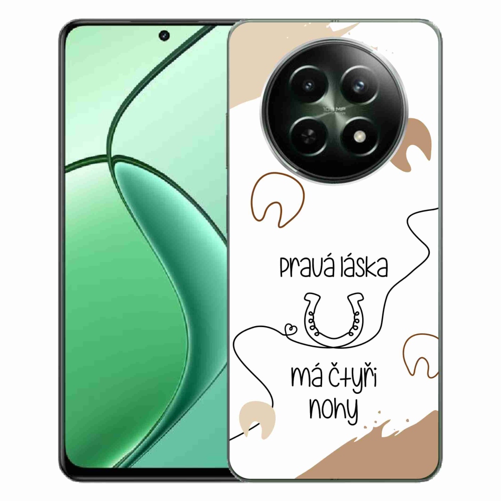 Gelový kryt mmCase na Realme 12 5G/12x 5G - koňský motiv bílé pozadí