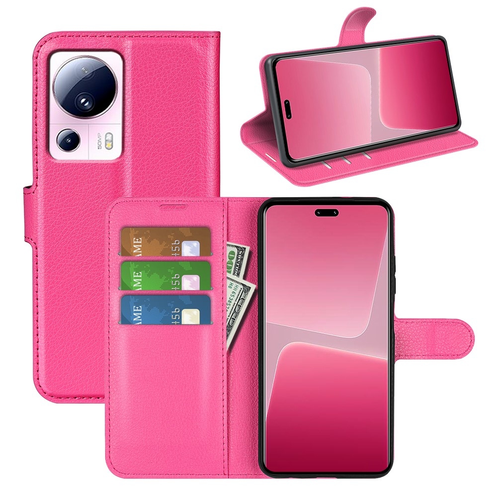 Litchi knížkové pouzdro na Xiaomi 13 Lite - rose